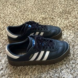 Adidas Sambarose platform Black and White Mens Size 7 1/2, Women’s size 8 1/2